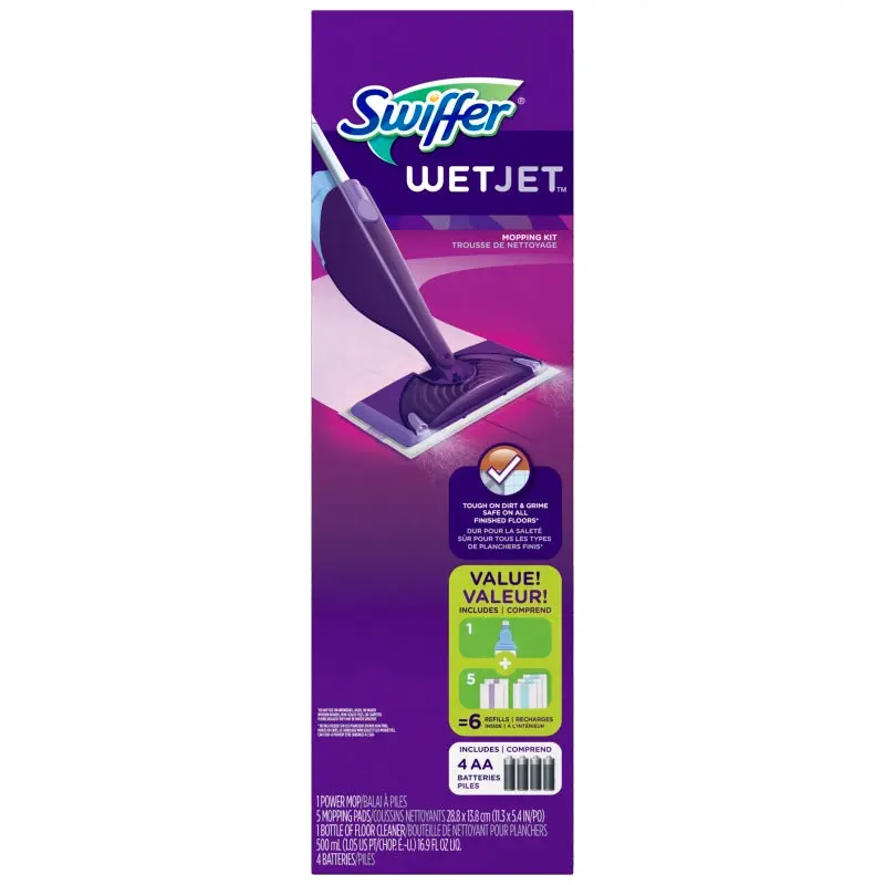 Swiffer WetJet 92811 Sweeper Starter Kit, Synthetic Mop Head
