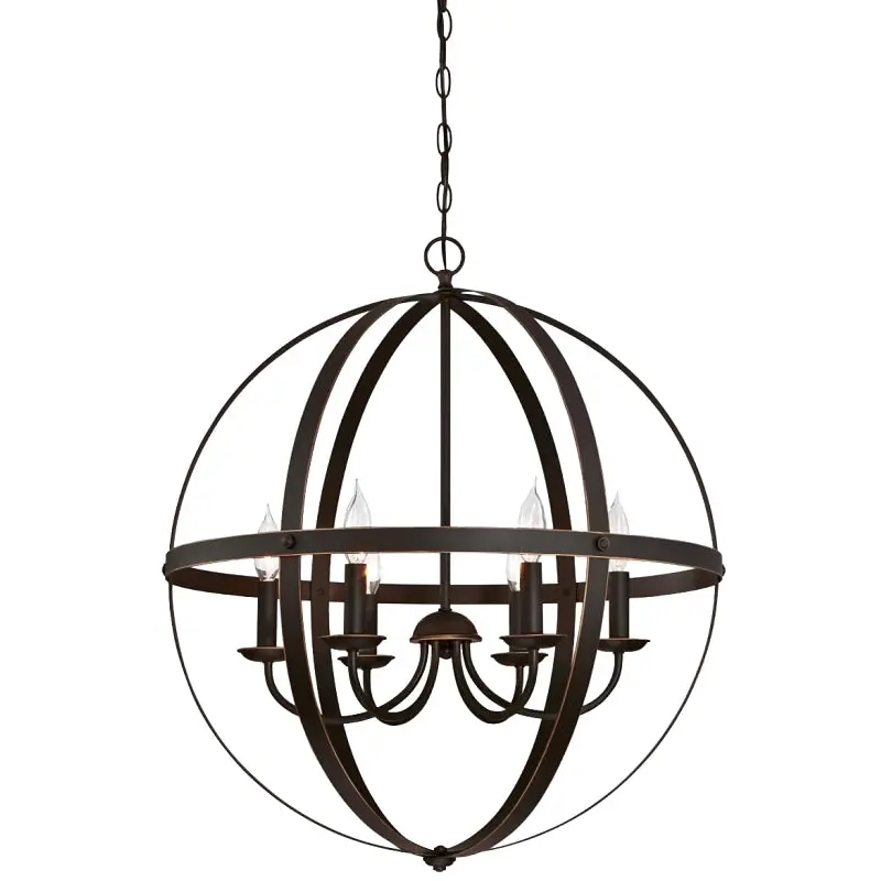 Westinghouse Stella Mira Series 6328200 Chandelier, 120 V, 240 W, 1-Tier, 6-Lamp, LED Lamp, Metal Fixture