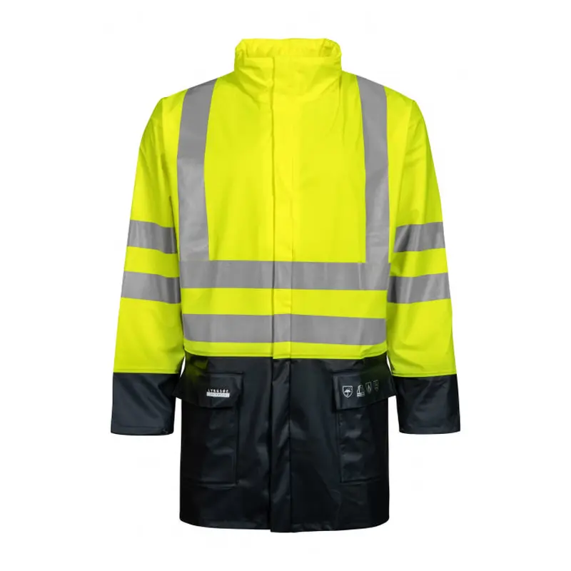 High-Visibility Antiflame Rain Jacket FR-LR3055 with Reflective TapeXS
