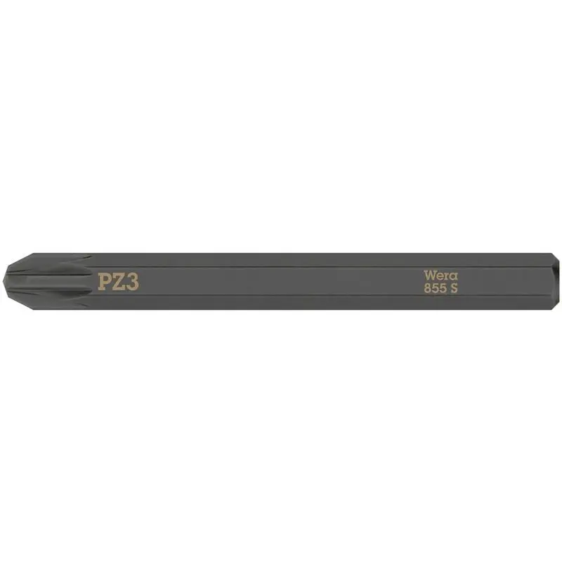 WERA 05018165001 855 S Pozidriv bits for impact screwdrivers, PZ 3 x 70 mm