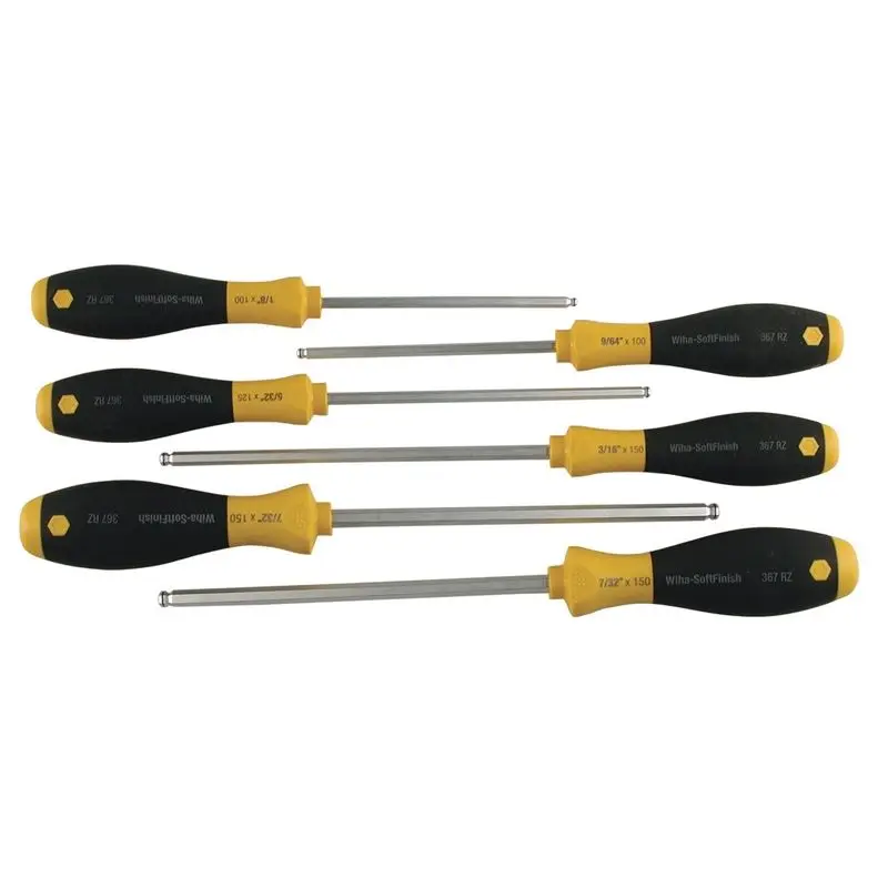 Wiha MagicRing Ball End Inch Screwdriver 6 Piece Set
