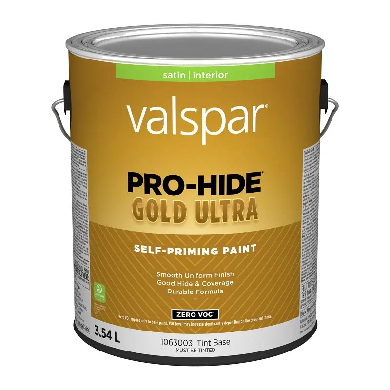 Pro-Hide Gold Ultra 029.1063003.007 Interior Self-Priming Paint, Satin, Tint Base, 1 gal, 37 sq-m Coverage Area