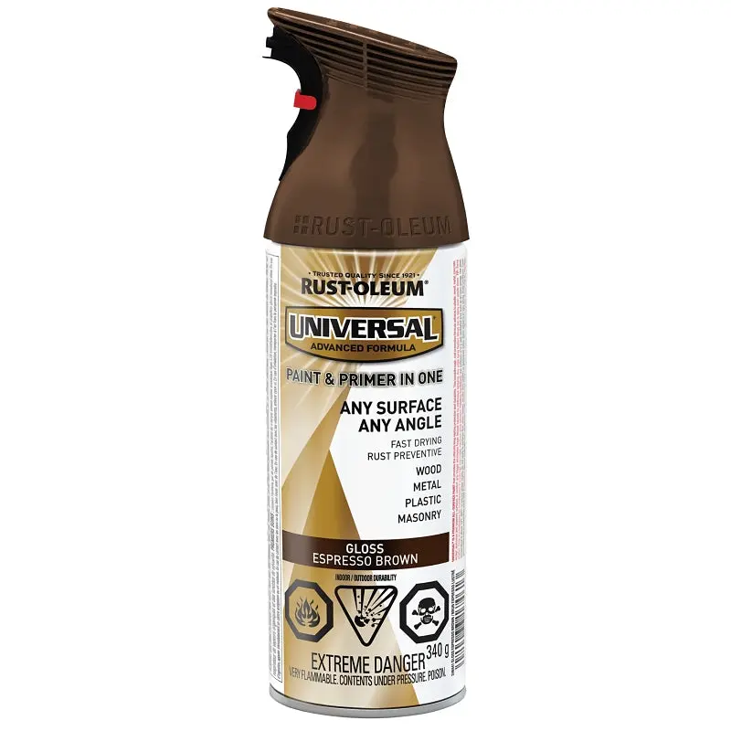 Rust-Oleum 246441 Enamel Spray Paint, Gloss, Espresso Brown, 340 g, Can
