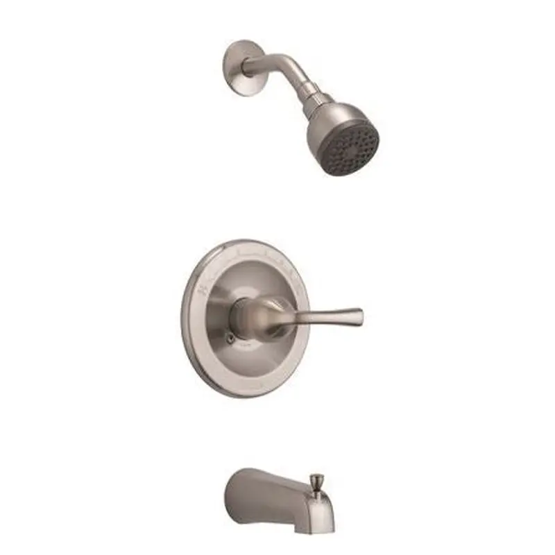 Delta Foundations Single Handle Tub And Shower In StainlessStainless