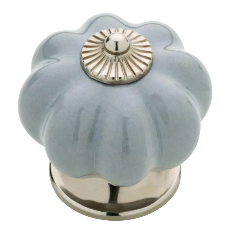 1-1/2 in. (38mm) Chrome and Gray Ceramic Melon Cabinet KnobMatte Bronze / Ivory / 0.13 / 1