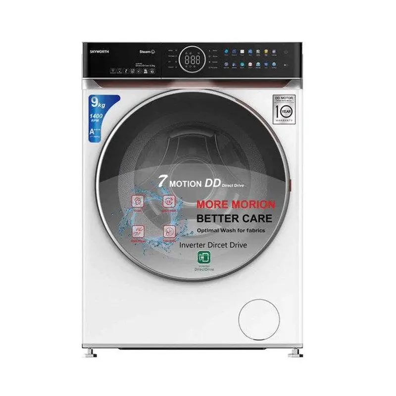 Front Loading Washing Machine - 9Kg - 1400RPM - White | WMSKYWORTH-F90458NDWHITE