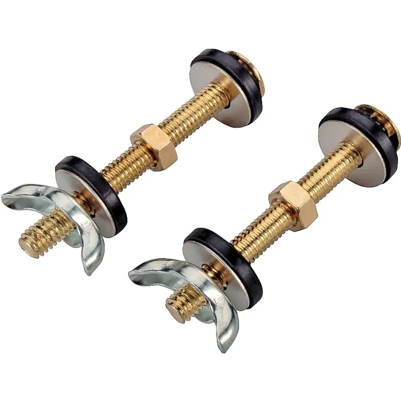 ProSource Tank-to-Bowl Connector Kit, Steel, Brass, For: Connecting Toilet Tank to Toilet Bowl