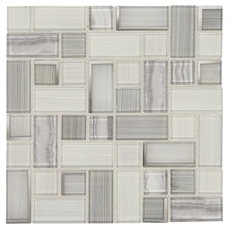 American Olean Delfino Flicker White 12-in x 12-in Glossy Glass Random Wall Tile (1-sq. ft/ Piece)
