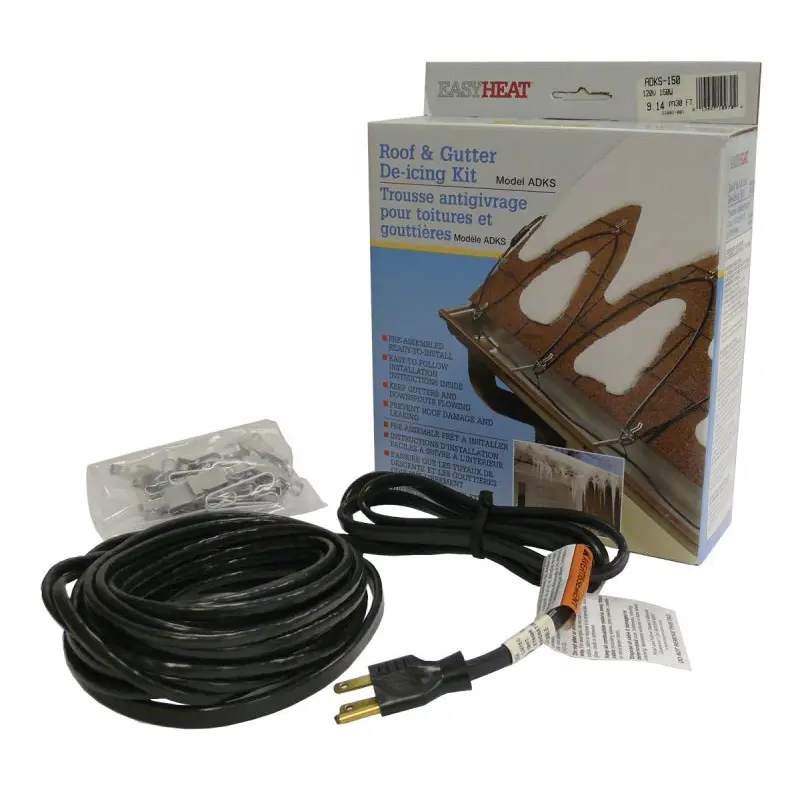 EasyHeat ADKS Series ADKS400 Roof and Gutter De-Icing Cable, 80 ft L, 120 V, 400 W