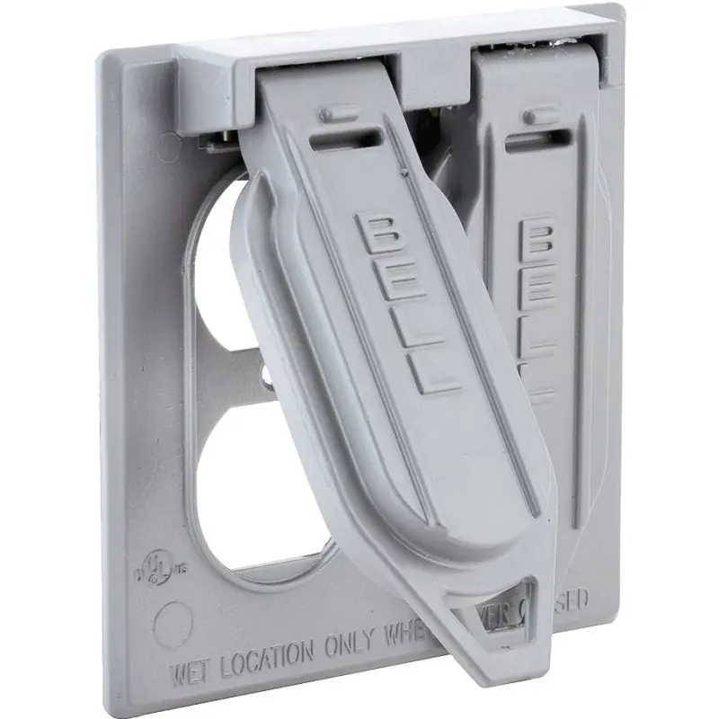 Hubbell 5148-0 Cover, 1-13/32 in Dia, 4-17/32 in L, 4-17/32 in W, Aluminum, Gray, Powder-Coated