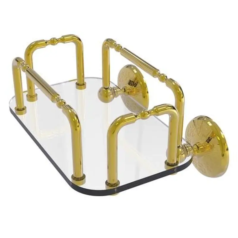 Allied Brass Monte Carlo Wall Mounted Guest Towel Holder in Polished Brass