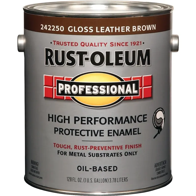 RUST-OLEUM PROFESSIONAL 242250 Protective Enamel, Gloss, Leather Brown, 1 gal Can