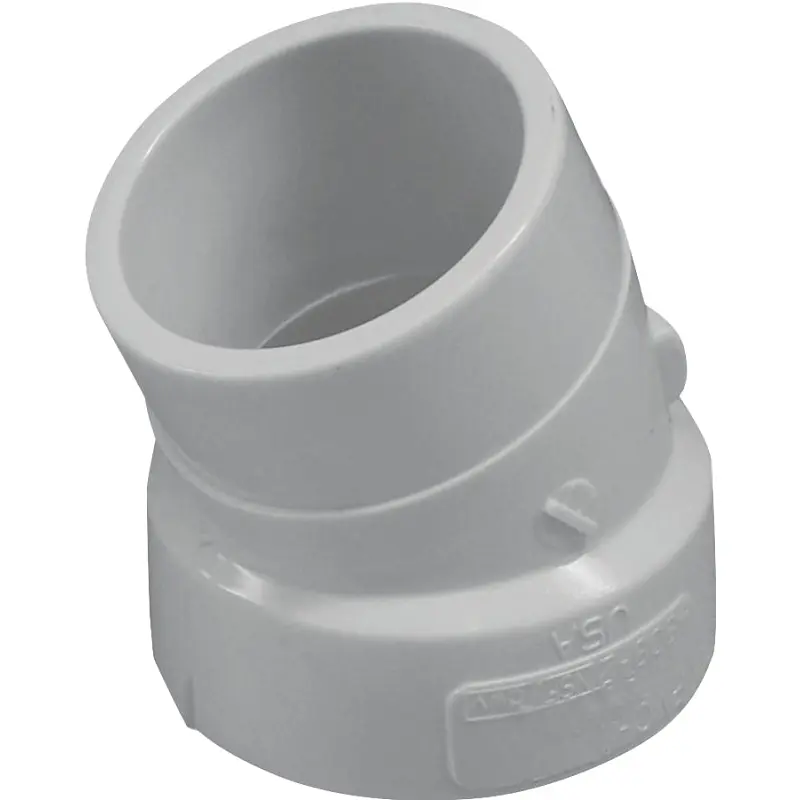 Canplas 192563 Street Pipe Elbow, 3 in, Spigot x Hub, 22.5 deg Angle, PVC, White