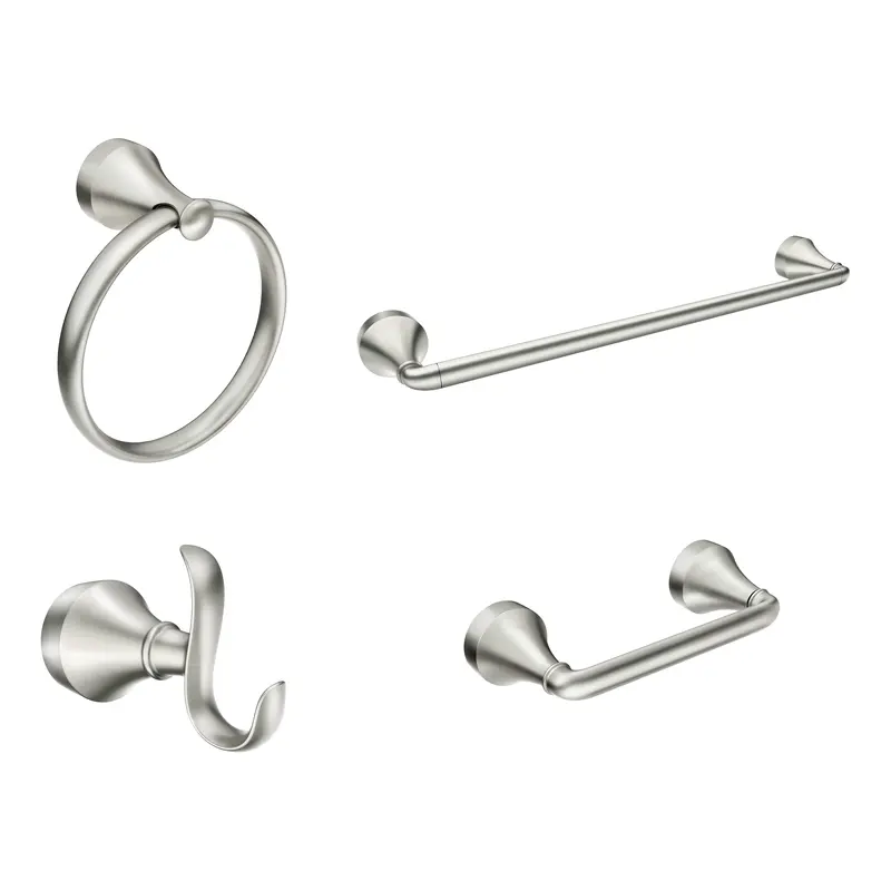 Wellton 4-piece Bathroom Accessory CollectionSpot Resist Brushed Nickel