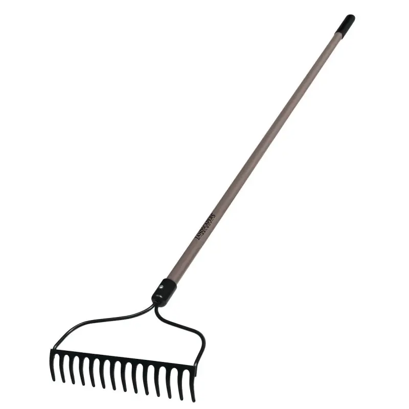 Landscapers Select 34465 Bow Rake, 13.5 in W Head, 14 -Tine, Steel Tine, 54 in L Handle