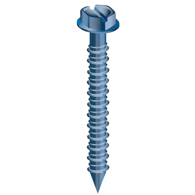 Cobra Anchors 682J Screw, 1/4 in Thread, 2-1/4 in L, Hex, Socket Drive, Steel, Fluorocarbon-Coated, 25 PK