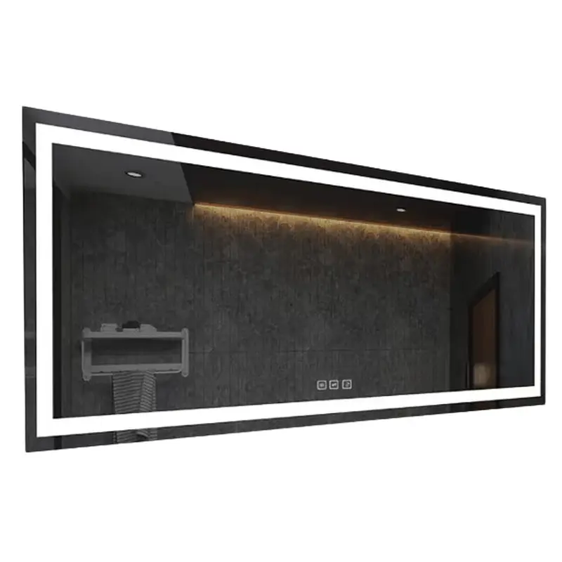 60 in. W x 28 in. H Large Rectangular Frameless LED Light Anti-Fog Wall Bathroom Vanity Mirror Super Bright