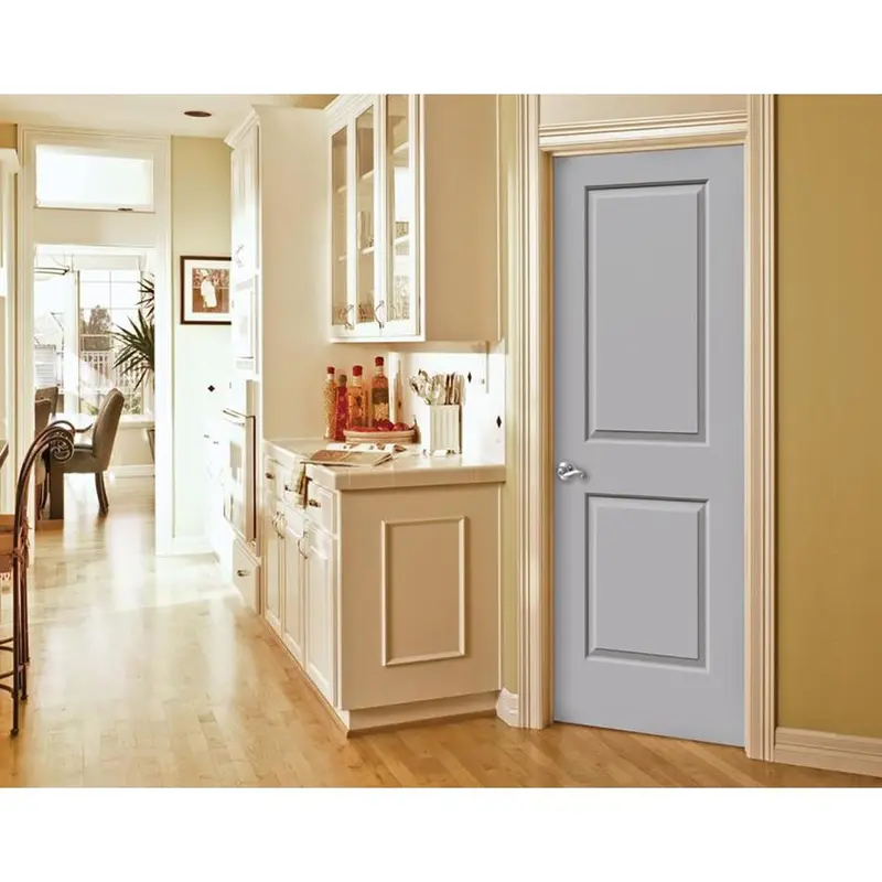 American Building Supply 30-in x 80-in Primed 2-Panel Square Hollow Core Primed Molded Composite Right Hand Inswing Single Prehung Interior Door