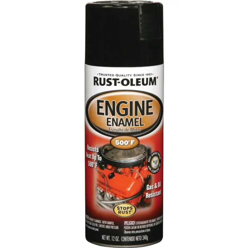 Rust-Oleum 248932 Engine Spray Paint, Black, 12 oz, Can