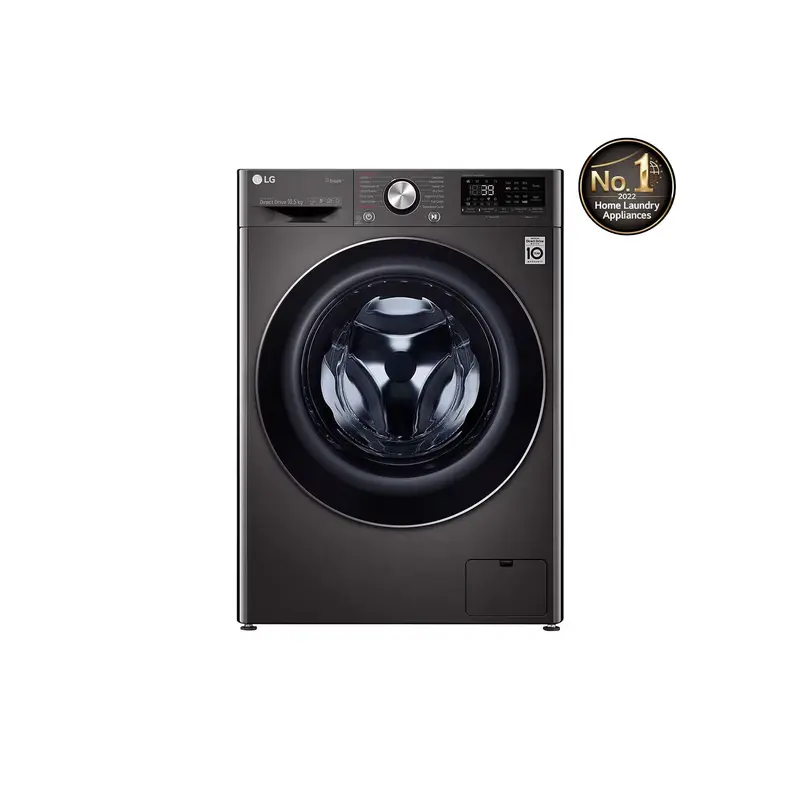 10.5kg Front Load Washing Machine, AI DD, TurboWash 360, Black Steel Color