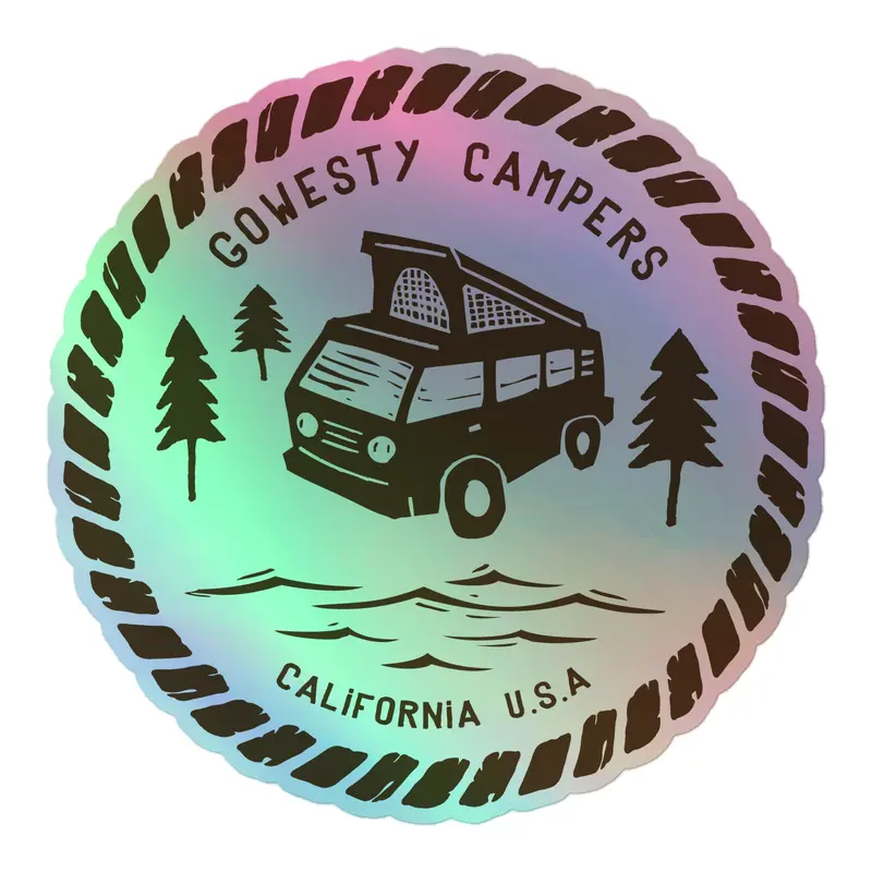 Woodcut Westy Life Brown Holographic Sticker33