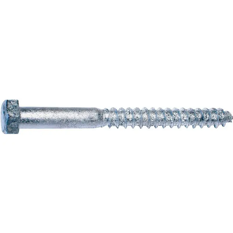 Midwest Fastener 05602 Lag Screw, 1/2-6 Thread, 8 in OAL, 2 Grade, Galvanized Steel, SAE Measuring