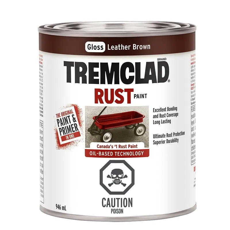 Tremclad 254919 Rust Preventative Paint, Oil, Flat, Leather Brown, 946 mL, Can, 66 to 110 sq-ft Coverage Area