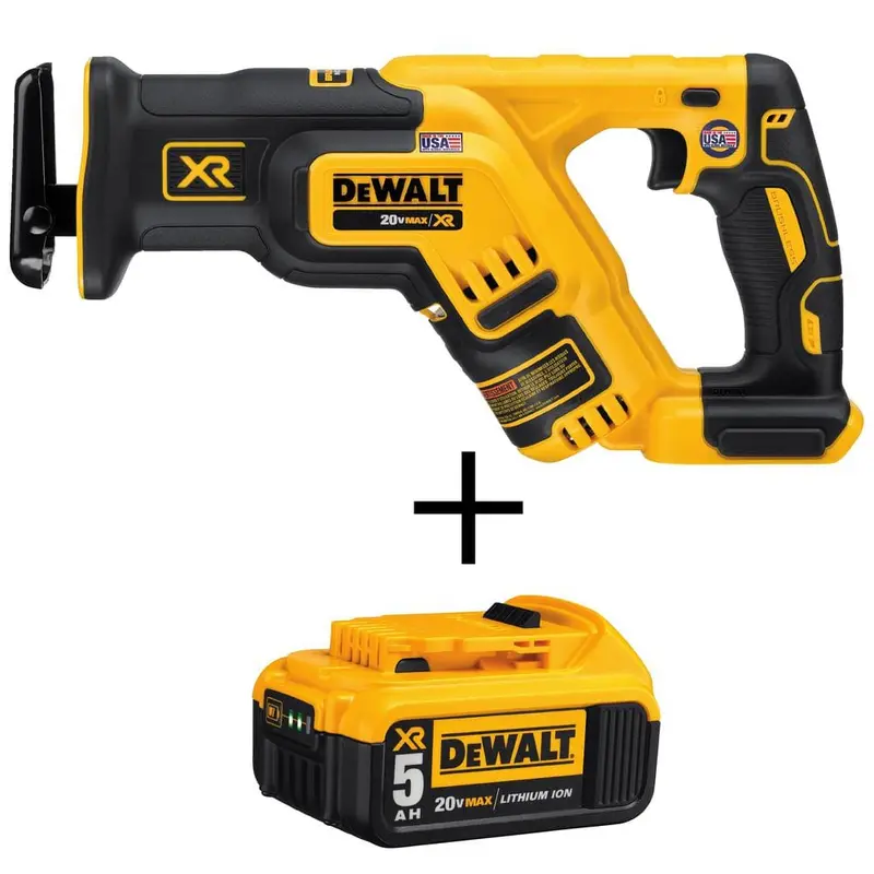 20-Volt MAX XR Li-Ion Brushless Cordless Compact Reciprocating Saw (Tool-Only) with Free 20-Volt MAX Li-Ion Battery 5Ah5.4 / bundle