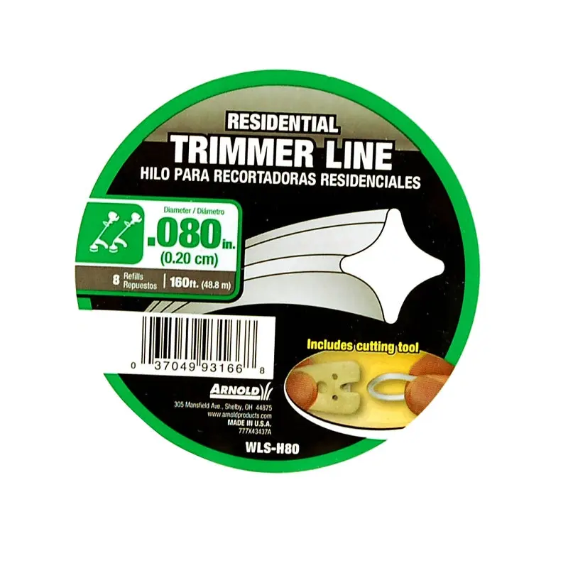 ARNOLD WLS-H80 Trimmer Line, 0.080 in Dia, 160 ft L, Nylon