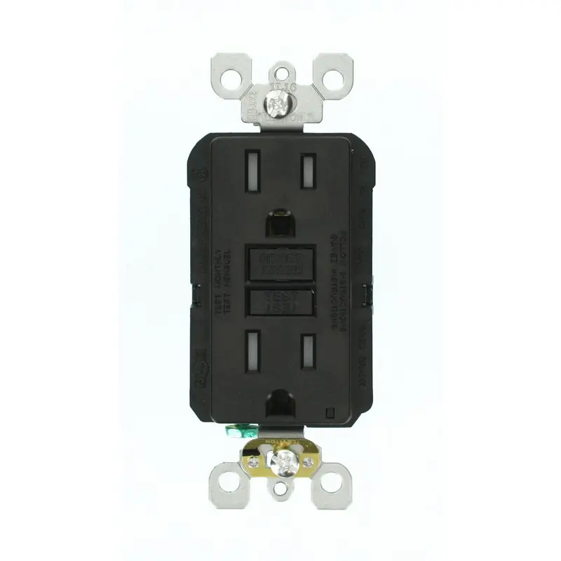 15 Amp 125-Volt Duplex SmarTest Self-Test SmartlockPro Tamper Resistant GFCI Outlet, BlackBrown / .3 / 1
