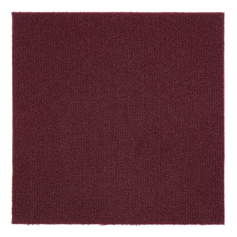 Achim Nexus Self Adhesive Carpet Floor Tile - 12 inches x 12 inches, Burgundy, Pack of 12 TilesBurgundy / 1