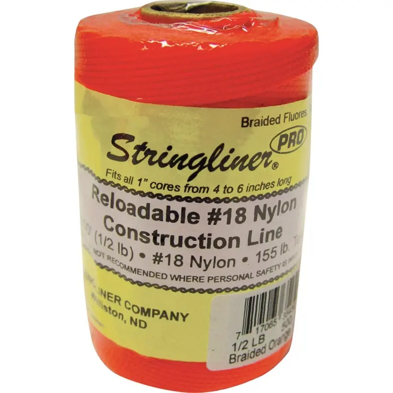 Stringliner Pro Series 35459 Construction Line, #18 Dia, 500 ft L, 165 lb Working Load, Nylon, Fluorescent Orange