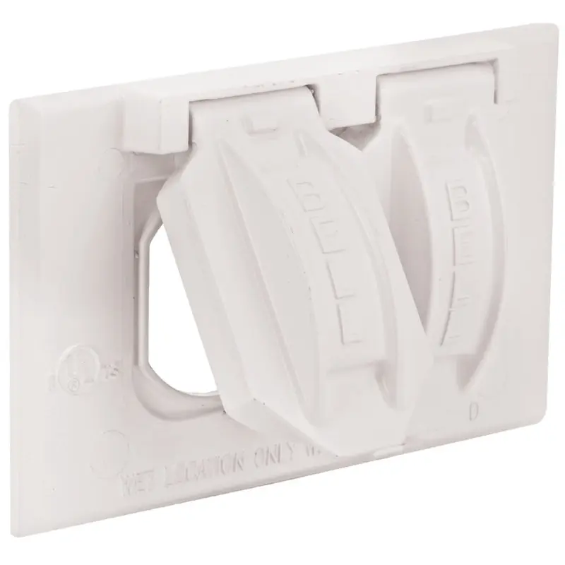 Hubbell 5180-6 Cover, 2-13/16 in L, 4-9/16 in W, Metal, White, Powder-Coated