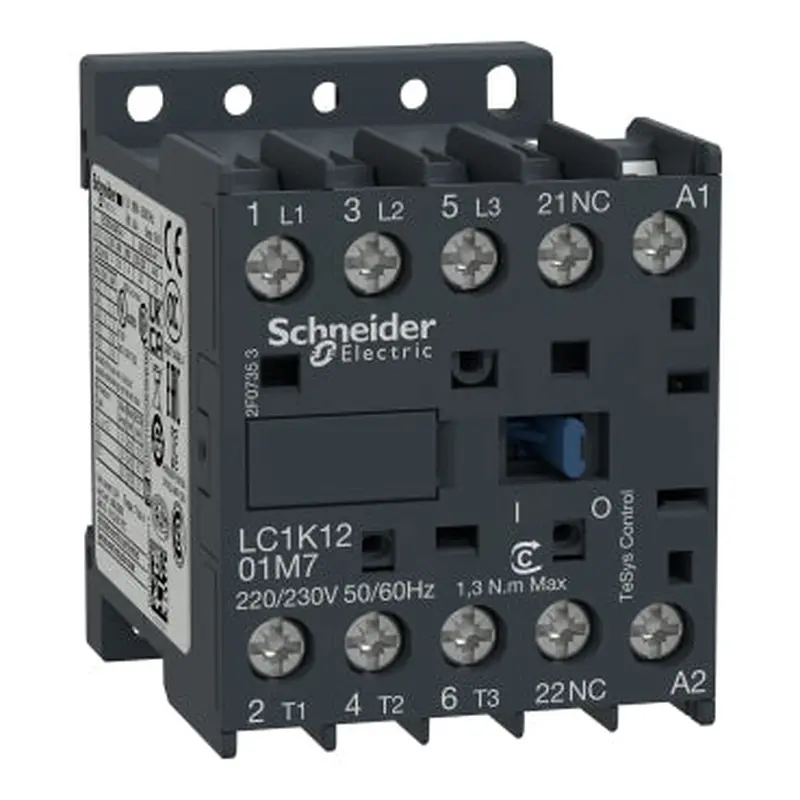 K - contactor 5.5kw coil 220vac ,1nc |LC1K1201M7