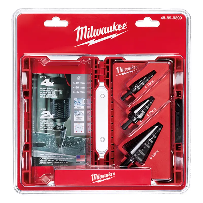 Milwaukee 48899399 3-Piece HSS Step Drill Bit Set