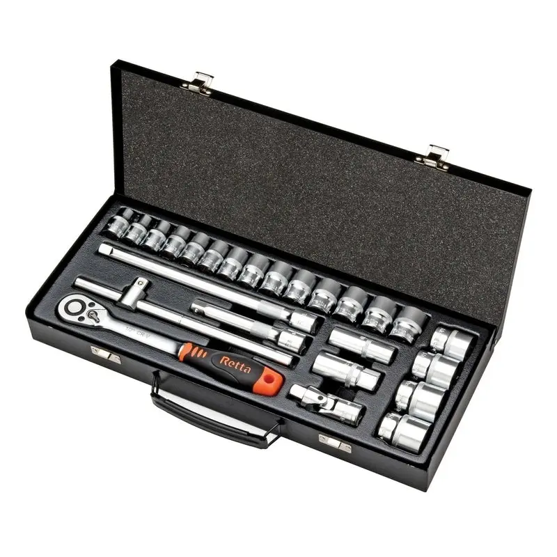 Retta | 1/2 Inch Socket Set 25 Pieces | 12 Corner | RTL2504