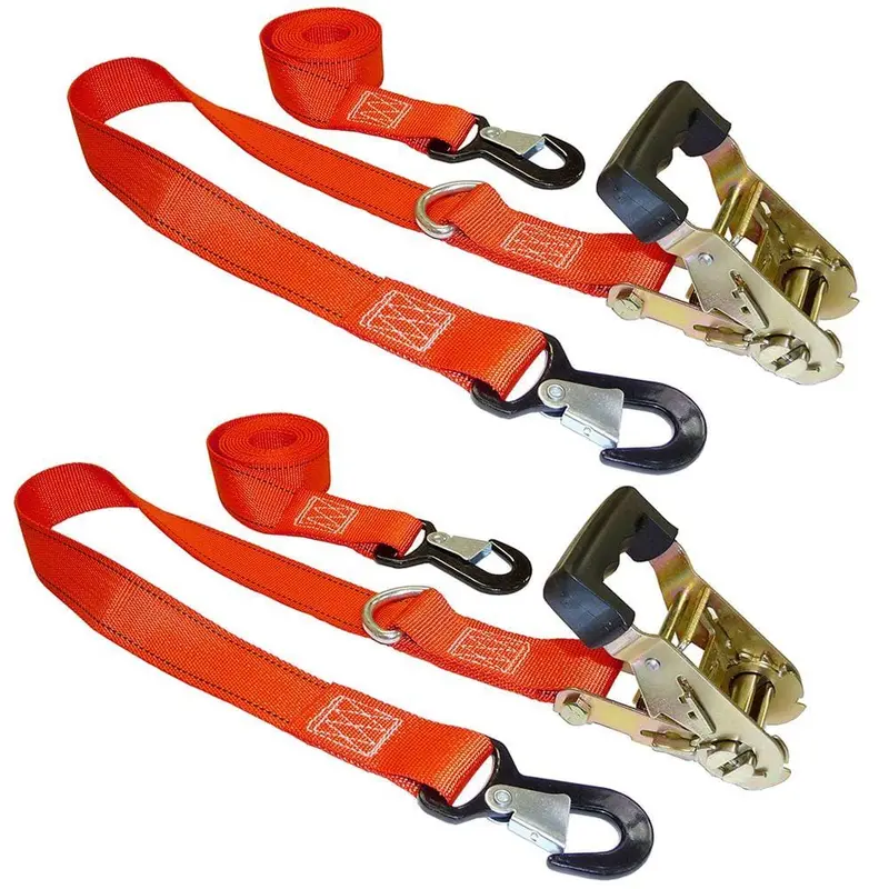 8 ft. x 1.5 in. Ratchet Buckled Strap with Soft Tie (2-Pack)