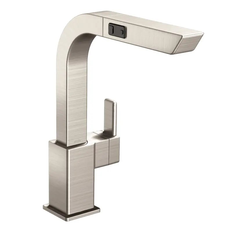 90 Degree Chrome One-Handle High Arc Pullout Kitchen FaucetChrome
