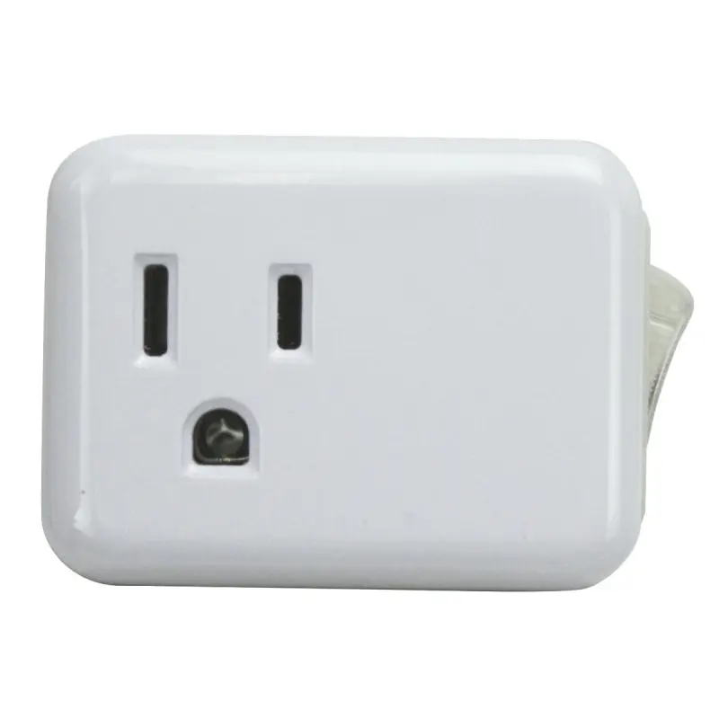 PowerZone ORES001 Outlet Tap with On Off Switch, 1-Outlet, White