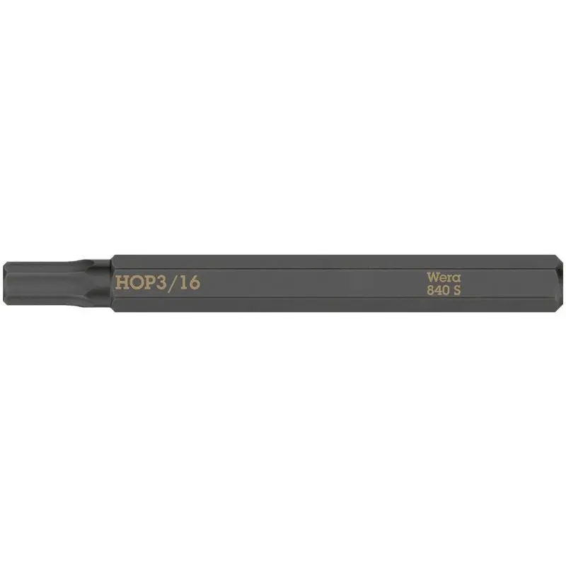 WERA 05018156001 840 S Hex-Plus bits for impact screwdrivers, 3/16in x 70 mm