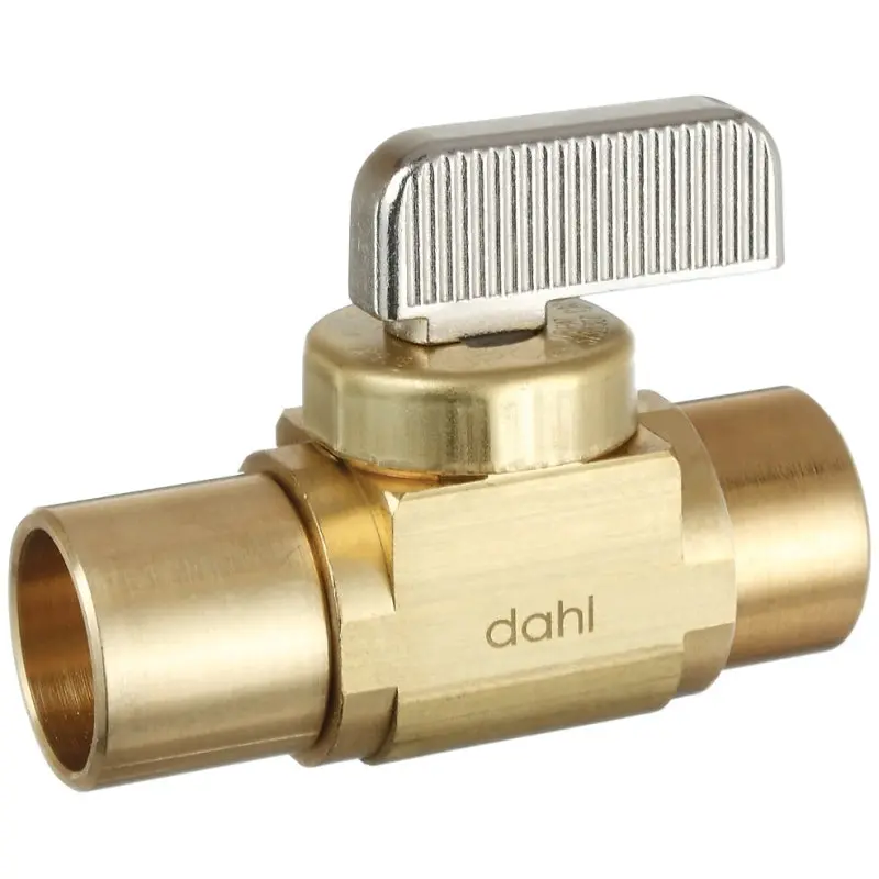 DAHL 521-13-13-BAG Stop and Isolation Valve, 1/2 x 1/2 in Connection, Solder x Solder, 250 psi Pressure, Brass Body