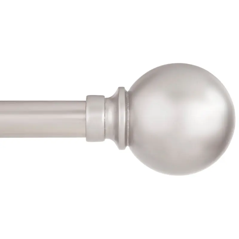 Kenney KN80102 Curtain Rod, 3/4 in Dia, 36 to 66 in L, Metal, Brushed Nickel
