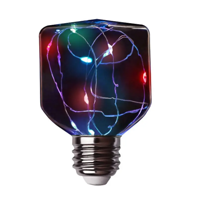 Feit Electric FY/SQ/RGB/LED LED Bulb, Decorative, Square Lamp, E26 Lamp Base, Blue/Green/Red Light