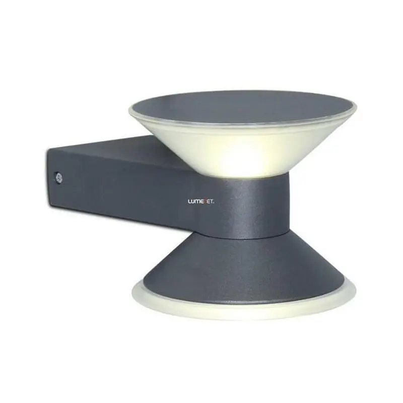 Lutec cone walllight gray 4000k 12w ip54 2side 1877s gr | LUT00148