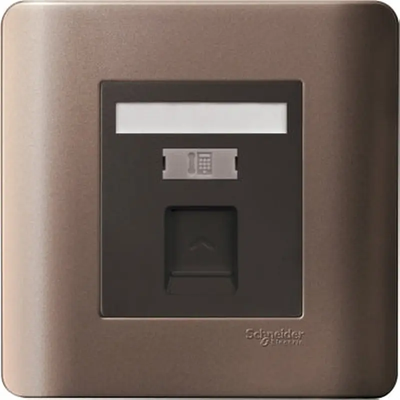 Schneider 1-Gang Telephone Socket Silver