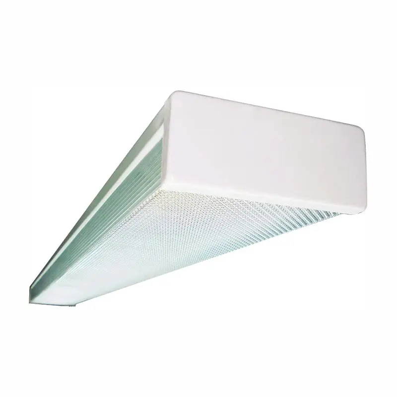 2-Light White Fluorescent Wraparound Steel Ceiling Fixture with Clear Prismatic Acrylic Lens6 / each