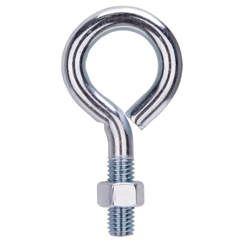 ProSource LR287 Eye Bolt, 12.5 mm Thread, Machine Thread, 1-3/8 in L Thread, 2-1/8 in Dia Eye, 630 lb Working Load, Zinc