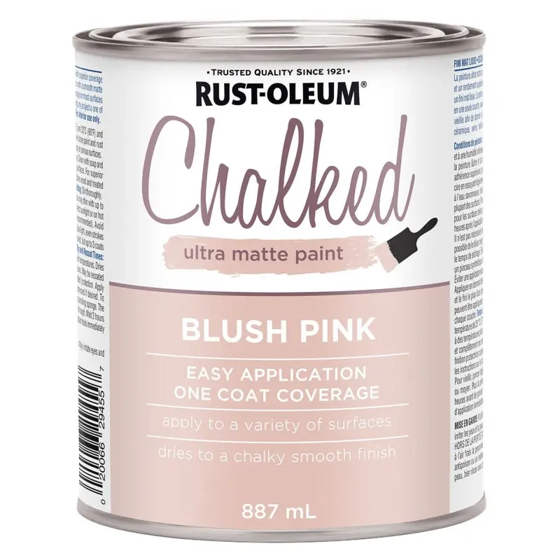 Rust-Oleum 286943 Chalk Paint, Ultra Matte, Blush Pink, 30 oz