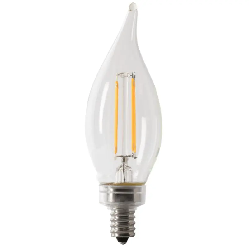 Feit Electric BPCFC40/950CA/FIL/4 LED Bulb, Decorative, Flame Tip Lamp, 60 W Equivalent, E12 Lamp Base, Dimmable, 4/PK
