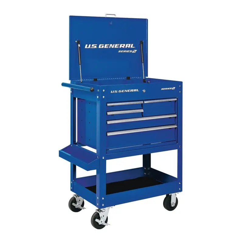 30 in. 5 Drawer Blue Mechanic's Cart
